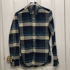 J.Crew Factory Oxford plaid button down XS shirt